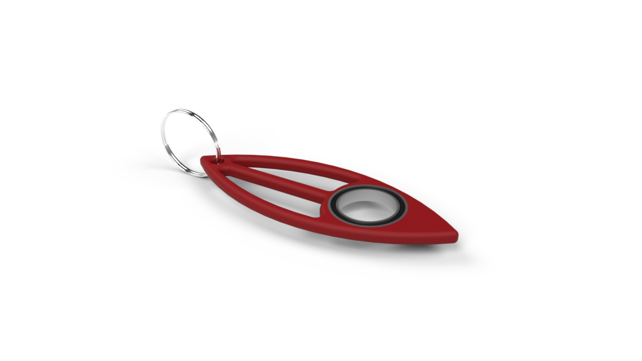 Matte 3D Printed Surfboard Keychain Spinner