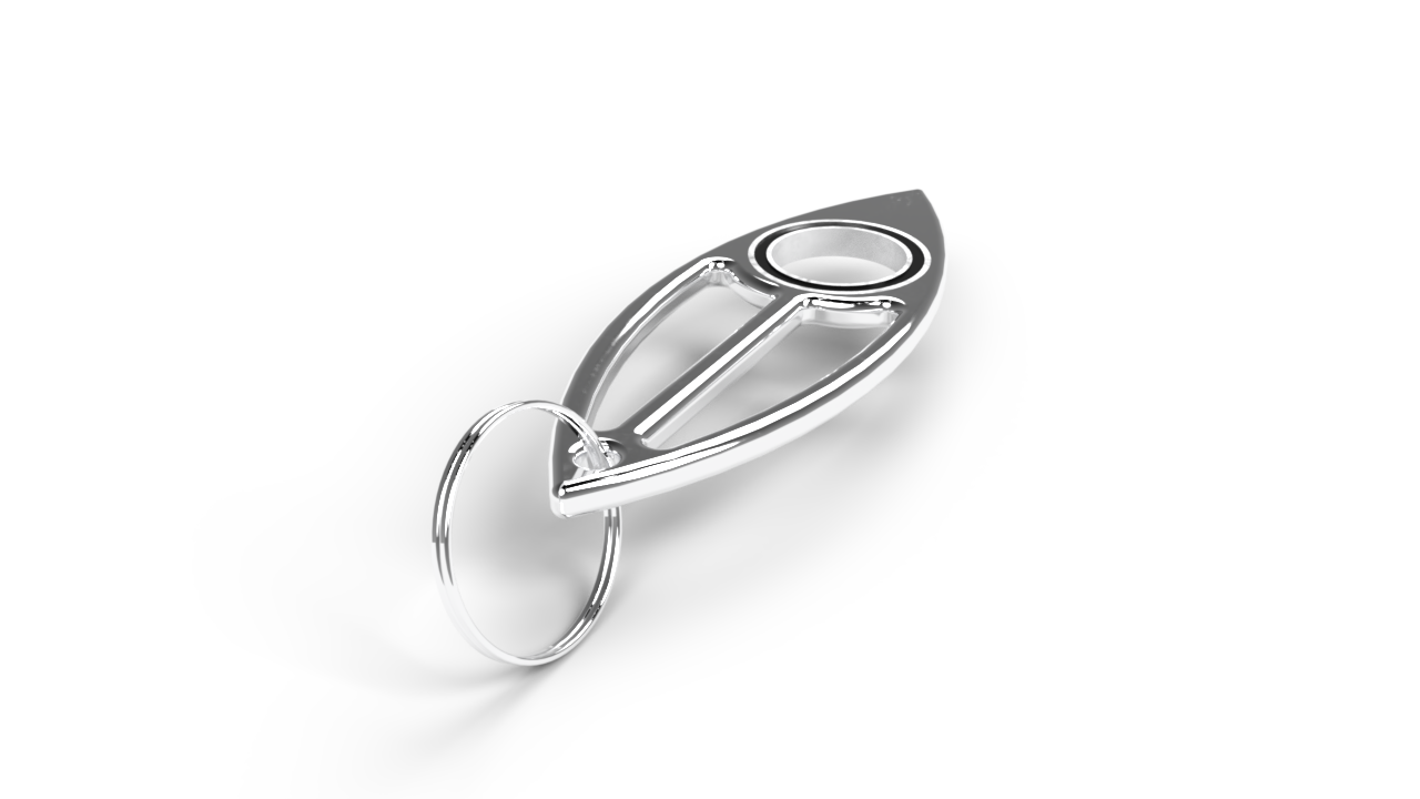 Stainless Steel Surfboard Keychain Spinner