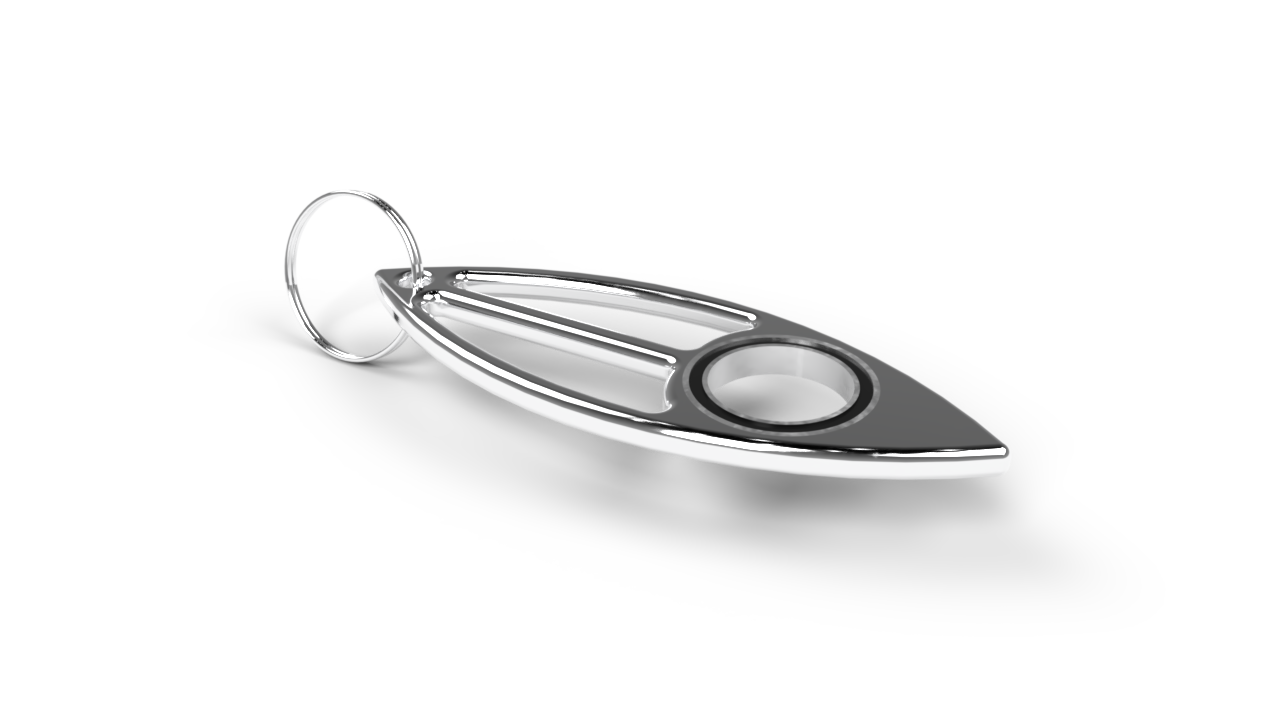 Stainless Steel Surfboard Keychain Spinner