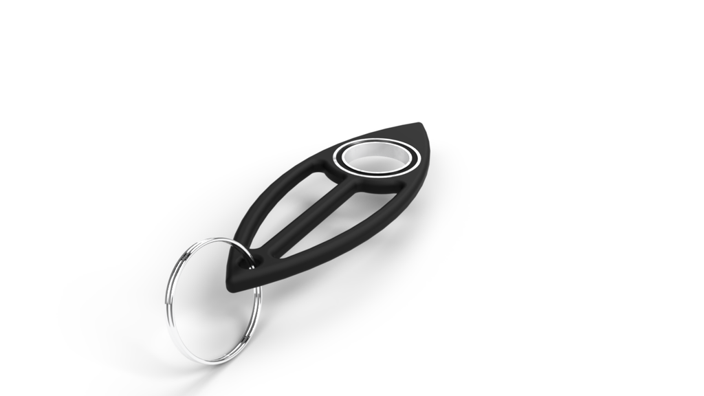 Matte 3D Printed Surfboard Keychain Spinner