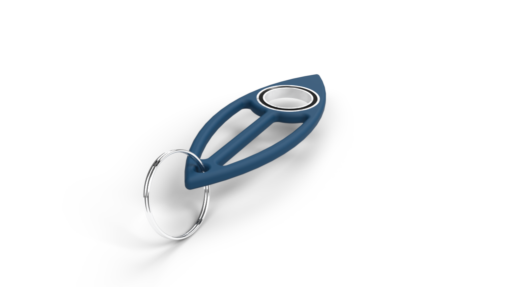 Matte 3D Printed Surfboard Keychain Spinner