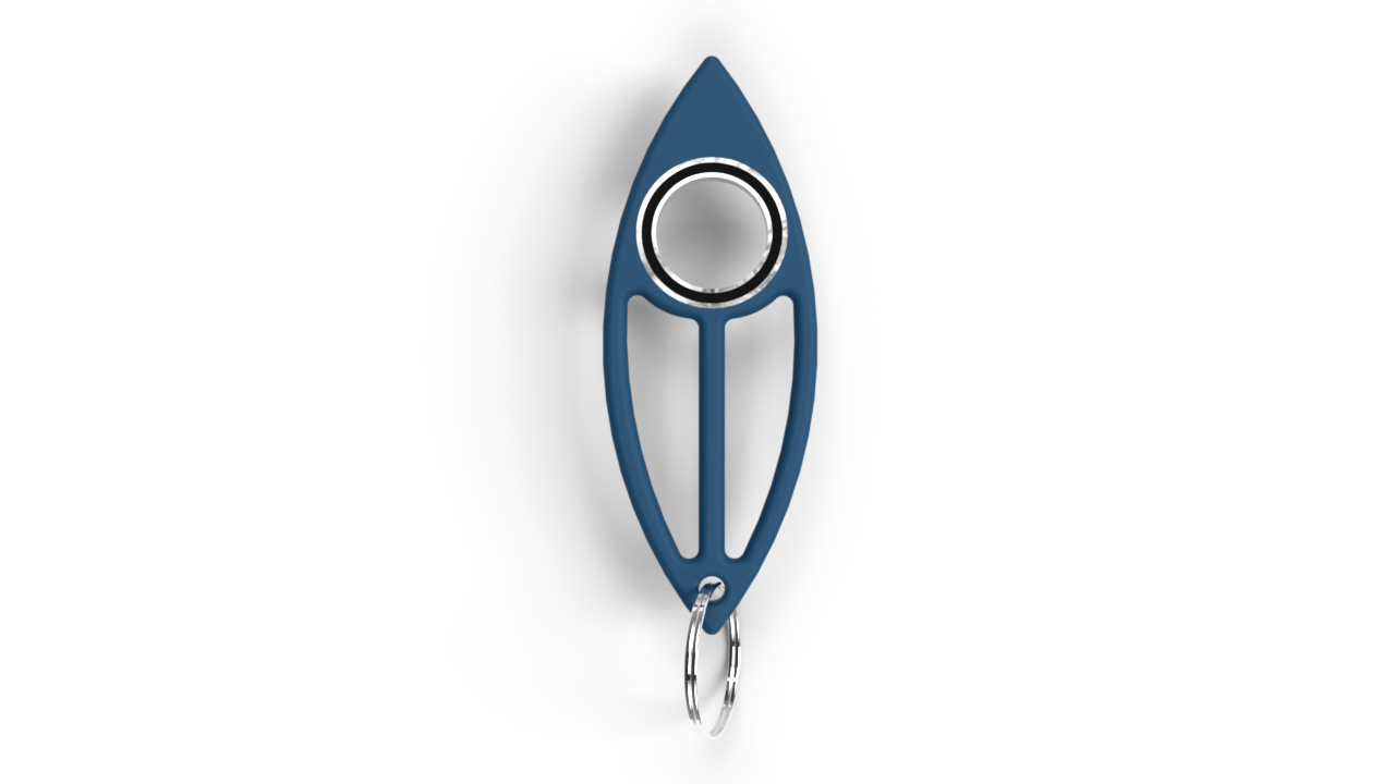 Matte 3D Printed Surfboard Keychain Spinner