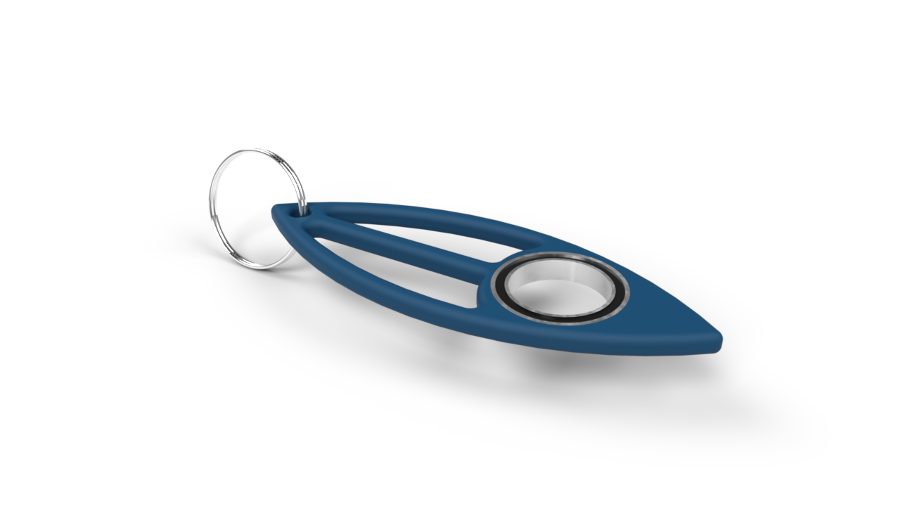 Matte 3D Printed Surfboard Keychain Spinner