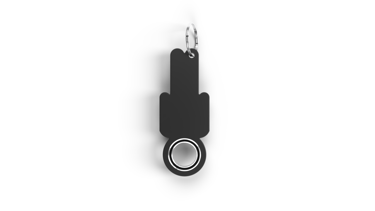 Matte 3D Printed Mens Keychain Spinner
